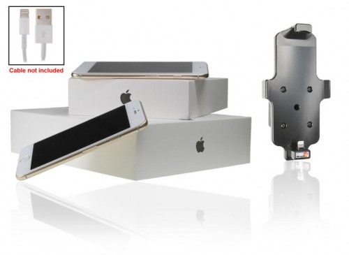 Support voiture  Brodit Apple iPhone 6  pour fixation cable - Utilisation avec câble Apple Lightning d'origine Avec rotule. Convient dispositifs avec un étui de dimensions: Hauteur: 137-144 mm, Larg: 75 mm, épaiss.: 2-11 mm. Réf 514662