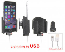 Support voiture  Brodit Apple iPhone 6  pour fixation cable - Utilisation avec câble Apple Lightning d'origine Avec rotule. Surface &quot