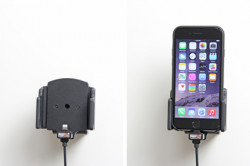 Support voiture Apple iPhone 6/6S/7/8/X/Xs avec chargeur allume cigare. Avec câble USB. Pour appareil avec étui de dimensions: Larg: 62-77 mm, épaiss.: 6-10 mm. Réf 521666