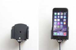 Support voiture Apple iPhone 6/6S/7/8/X/Xs pour installation fixe. Pour appareil avec étui de dimensions: Larg: 62-77 mm, épaiss.: 2-10 mm. Réf 527666