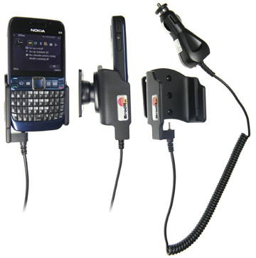 Support voiture  Brodit Nokia E63  avec chargeur allume cigare - Avec rotule orientable. Réf 512006