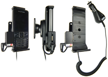 Support voiture  Brodit Sony Ericsson C901  avec chargeur allume cigare - Avec rotule. Avec connecteur pass-through pour la connectivité casque. Réf 512025