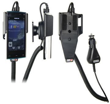 Support voiture  Brodit Nokia X6  avec chargeur allume cigare - Avec rotule orientable. Réf 512125