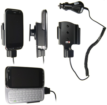 Support voiture  Brodit HTC Tilt 2  avec chargeur allume cigare - Avec rotule. NON aux modèles de T-Mobile USA, Sprint, Verizon. Réf 512163