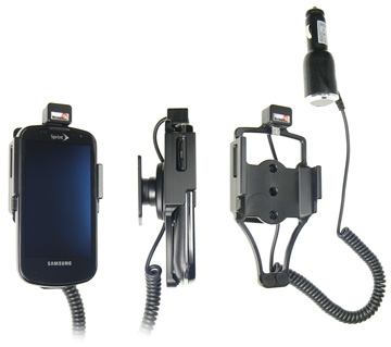 Support voiture  Brodit Samsung Epic 4G  avec chargeur allume cigare - Avec rotule. Pour un montant position fermée. Réf 512189