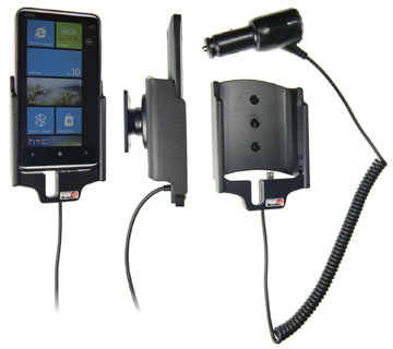 Support voiture  Brodit HTC HD7  avec chargeur allume cigare - Avec rotule orientable. Réf 512220