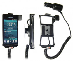 Support voiture  Brodit Sony Ericsson Xperia arc  avec chargeur allume cigare - Avec rotule orientable. Réf 512249