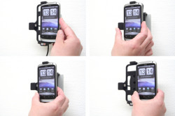 Support voiture  Brodit HTC Desire S  avec chargeur allume cigare - Avec rotule orientable. Réf 512251