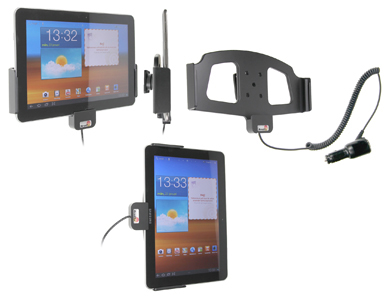 Support voiture  Brodit Samsung Galaxy Tab 10.1 GT-P7500  avec chargeur allume cigare - Avec rotule orientable. Réf 512329