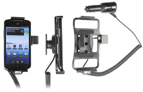 Support voiture  Brodit ZTE Skate  avec chargeur allume cigare - Avec rotule orientable. Réf 512394