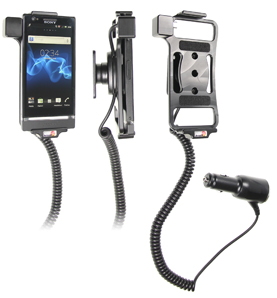 Support voiture  Brodit Sony Xperia P  avec chargeur allume cigare - Avec rotule orientable. Réf 512406