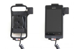 Support voiture  Brodit Sony Xperia go  avec chargeur allume cigare - Avec rotule orientable. Réf 512414