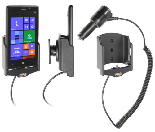 Support voiture  Brodit Nokia Lumia 820  avec chargeur allume cigare - Avec rotule orientable. Réf 512463