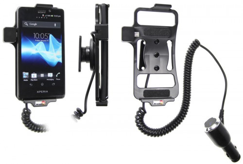 Support voiture  Brodit Sony Xperia T  avec chargeur allume cigare - Avec rotule orientable. Réf 512473