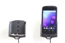 Support voiture  Brodit LG Nexus 4  avec chargeur allume cigare - Avec rotule. Pour appareil avec bumper d'origine. Réf 512488