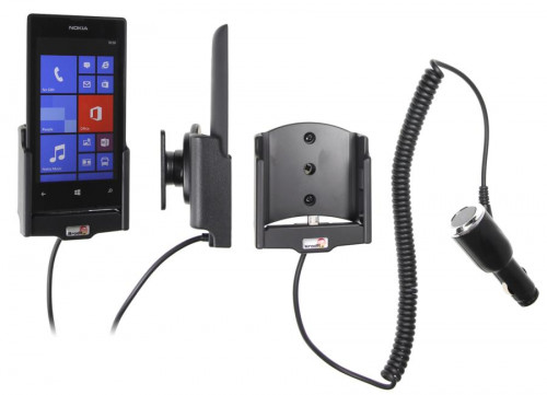 Support voiture  Brodit Nokia Lumia 520  avec chargeur allume cigare - Avec rotule orientable. Réf 512542