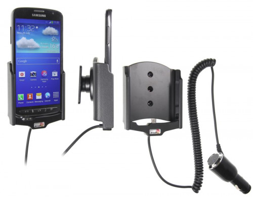 Support voiture  Brodit Samsung Galaxy S4 Active GT-I9295  avec chargeur allume cigare - Avec rotule orientable. Réf 512545