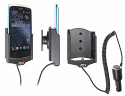 Support voiture  Brodit HTC Desire 500  avec chargeur allume cigare - Avec rotule orientable. Réf 512563