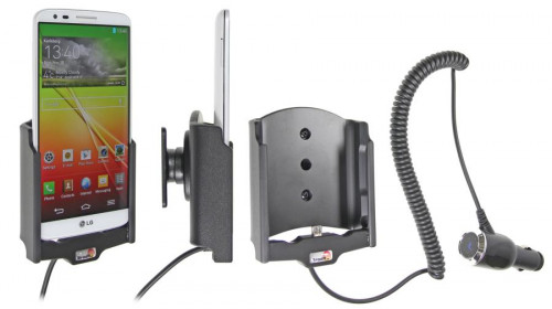 Support voiture  Brodit LG G2  avec chargeur allume cigare - Avec rotule orientable. Réf 512576