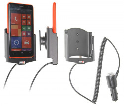 Support voiture  Brodit Nokia Lumia 625  avec chargeur allume cigare - Avec rotule orientable. Réf 512603