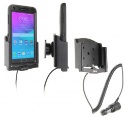 Support voiture Brodit Samsung Galaxy Note 4 avec chargeur allume cigare - Avec rotule. UNIQUEMENT pour étui Otterbox Defender (non livré). Réf 512694
