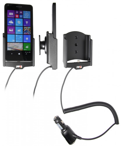Support voiture  Brodit Microsoft Lumia 640  avec chargeur allume cigare - Avec rotule orientable. Réf 512746