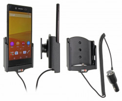 Support voiture  Brodit Sony Xperia Z3+  avec chargeur allume cigare - Avec rotule orientable. Réf 512751