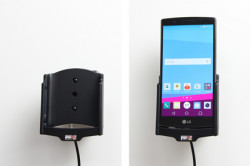 Support voiture  Brodit LG G4  installation fixe - Avec rotule, connectique Molex. Chargeur 2A. PAS pour la couverture arrière en cuir. Réf 513750