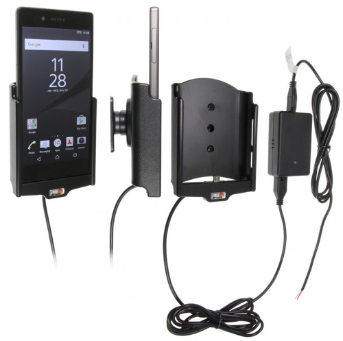 Support voiture  Brodit Sony Xperia Z5  installation fixe - Avec système de connecteur Molex. Chargeur 2A. Avec rotule. Réf 513811