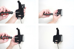 Support voiture Brodit Apple iPhone 3G avec chargeur allume cigare - Avec câble allume-cigare et un câble USB. Apple a approuvé câble. Pour une position verticale et horizontale plus sûr. Surface « peau de pèche ». Réf 521023