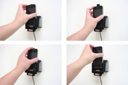 Support voiture Brodit Apple iPhone 3G avec chargeur allume cigare - Avec câble allume-cigare et un câble USB. Apple a approuvé câble. Pour une position verticale et horizontale plus sûr. Surface « peau de pèche ». Réf 521023