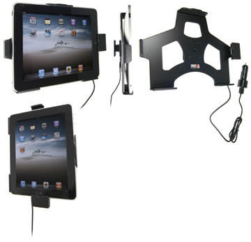 Support voiture  Brodit Apple iPad 1  avec chargeur allume cigare - Avec rotule. Avec câble USB. Chargeur approuvé par Apple. Réf 521139
