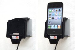 Support voiture  Brodit Apple iPhone 4  avec chargeur allume cigare - Avec rotule. Avec câble USB. Chargeur approuvé par Apple. Surface &quot