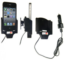 Support voiture  Brodit Apple iPhone 4  avec chargeur allume cigare - Avec rotule. Avec câble USB. Chargeur approuvé par Apple. Surface &quot