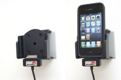 Support voiture  Brodit Apple iPhone 4  avec chargeur allume cigare - Avec rotule. Avec câble USB. Chargeur approuvé par Apple. Support réglable. Pour appareil avec étui. Réf 521165