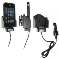 Support voiture  Brodit Apple iPhone 4  avec chargeur allume cigare - Avec rotule. Avec câble USB. Chargeur approuvé par Apple. Support réglable. Pour appareil avec étui. Réf 521165