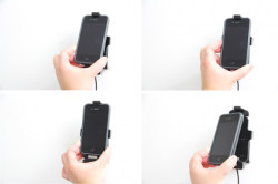 Support voiture  Brodit Apple iPhone 3G/3GS, 4/4S, Touch (gen. 1 à 4)  avec chargeur allume cigare - Avec rotule. Avec câble USB. Chargeur approuvé par Apple. Pour appareil avec ou sans l'étui. Réf 521410