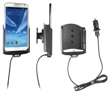 Support voiture  Brodit Samsung Galaxy Note II GT-N7100  avec chargeur allume cigare - Avec rotule. Avec câble USB. Réf 521432