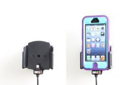 Support voiture Brodit Apple iPhone 5 avec chargeur allume cigare - Avec rotule. Avec câble USB. Chargeur approuvé par Apple. Support réglable. Pour appareil avec étui de dimensions: Larg: 62-77 mm, épaiss.: 9-13 mm. Réf 521504