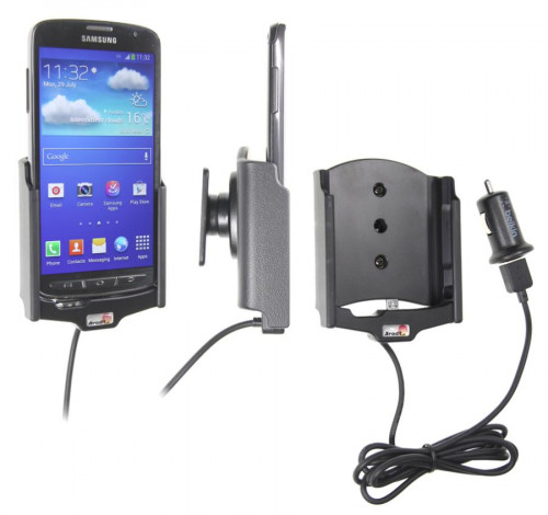 Support voiture  Brodit Samsung Galaxy S4 Active GT-I9295  avec chargeur allume cigare - Avec rotule. Avec câble USB. Réf 521545