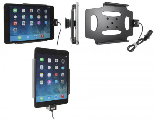 Support voiture  Brodit Apple iPad Mini 3  avec chargeur allume cigare - Avec rotule. Avec câble USB. Chargeur approuvé par Apple. Réf 521584