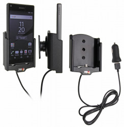 Support voiture  Brodit Sony Xperia Z5 Compact  avec chargeur allume cigare - Avec chargeur voiture USB. Avec rotule. Réf 521797