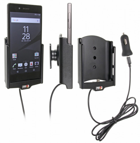 Support voiture  Brodit Sony Xperia Z5  avec chargeur allume cigare - Avec chargeur voiture USB. Avec rotule. Réf 521811