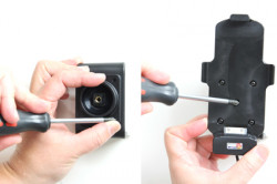 Support voiture Brodit Apple iPhone 3G installation fixe - Avec rotule. Pour appareil avec ou sans l'étui. Chargeur approuvé par Apple. Réf 527410