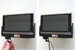 Support voiture  Brodit Navigon 8410  avec chargeur allume cigare - Avec rotule. Grâce à la connectivité TMC, antenne TMC inclus. 12/24 Volt. Réf 528060