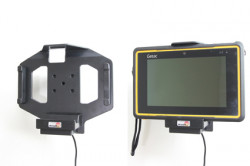 Support voiture  Brodit Getac Z710 (US Version)  avec chargeur allume cigare - Avec rotule. Conception mince avec chargeur intégré dans le support. Convient unité à la fois avec et sans dragonne. Réf 530481