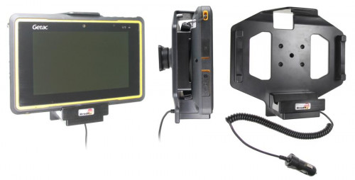 Support voiture  Brodit Getac Z710 (US Version)  avec chargeur allume cigare - Avec rotule. Conception mince avec chargeur intégré dans le support. Convient unité à la fois avec et sans dragonne. Réf 530481