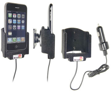 Support voiture  Brodit Apple iPhone 3G  avec chargeur allume cigare - Avec rotule. Avec câble USB. Chargeur approuvé par Apple. Surface &quot