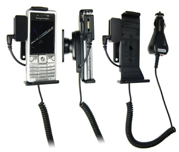 Support voiture  Brodit Sony Ericsson C510  avec chargeur allume cigare - Avec rotule. Avec connecteur pass-through pour la connectivité casque. Réf 965299