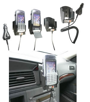 Support voiture  Brodit Sony Ericsson P900  avec chargeur allume cigare - Avec rotule orientable. Réf 968897
